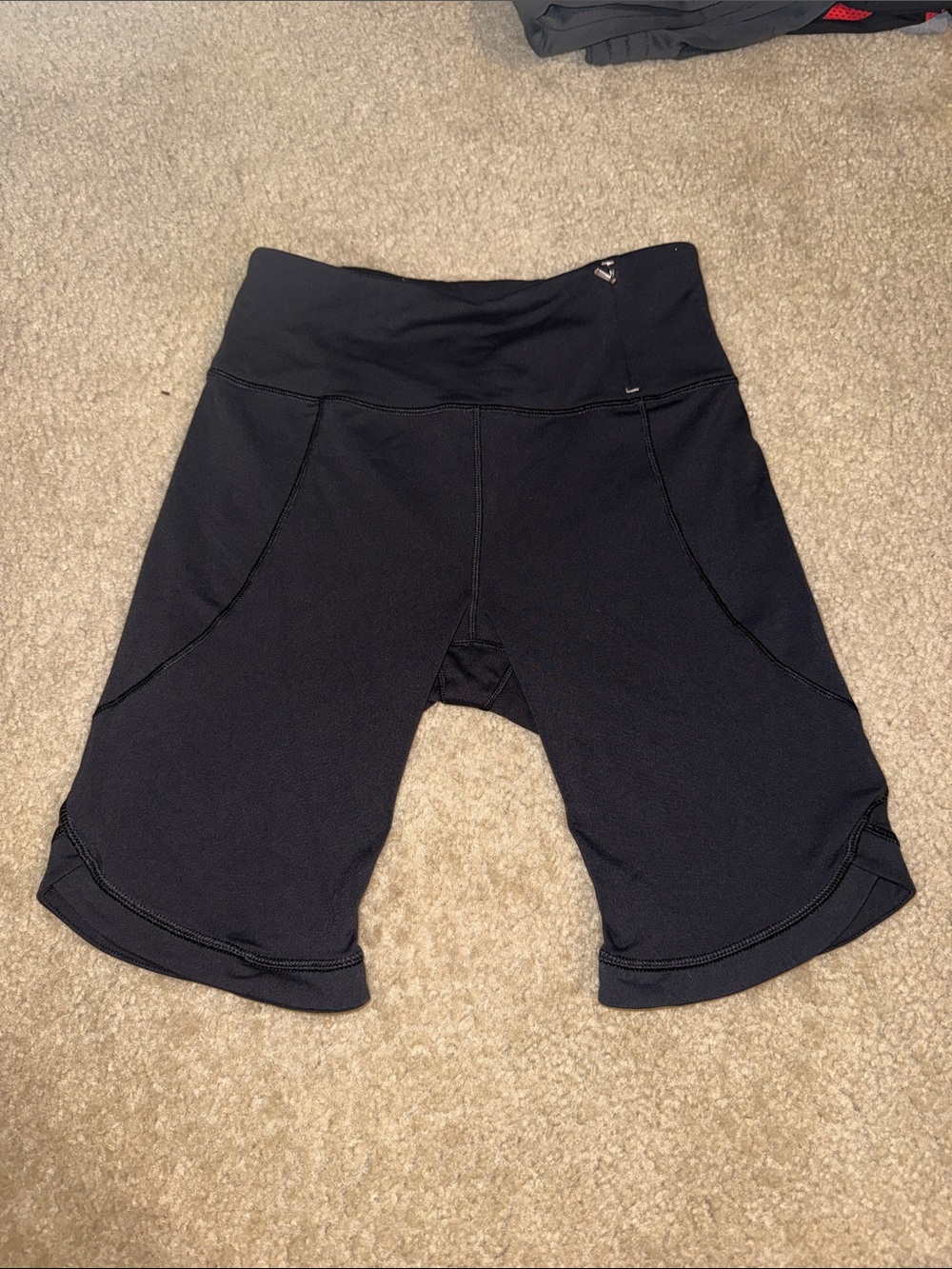 High-Rise Black Women’s Bike Shorts with Wide Waistband
